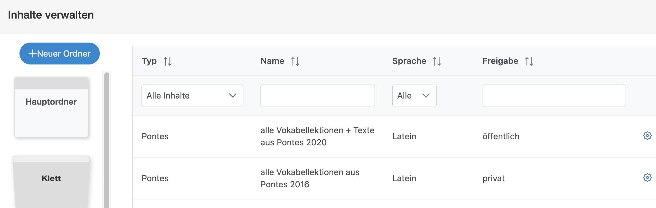 Pontes für SchülerInnen freigeben